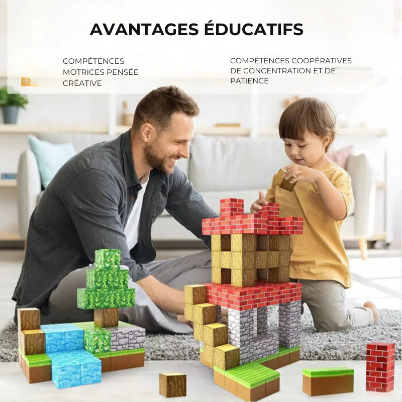 Blocs de construction magnétiques Minecraft® - 48 / 64 / 75 pièces