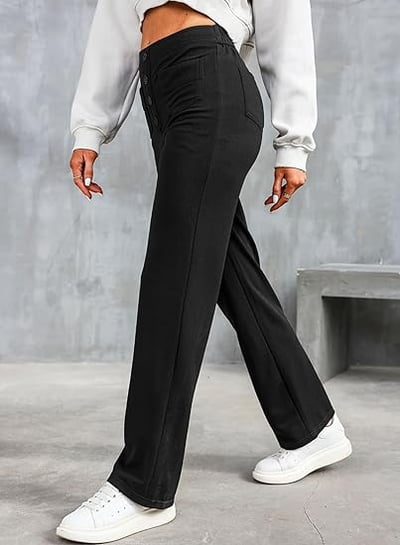 đ„50% de rĂ©ductionđ„Haute Ă©lasticitĂ© - Pantalon dĂ©contractĂ© Ă jambe droite et taille haute
