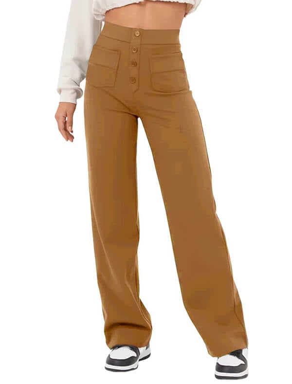 đ„50% de rĂ©ductionđ„Haute Ă©lasticitĂ© - Pantalon dĂ©contractĂ© Ă jambe droite et taille haute