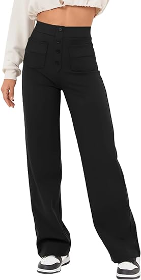 đ„50% de rĂ©ductionđ„Haute Ă©lasticitĂ© - Pantalon dĂ©contractĂ© Ă jambe droite et taille haute